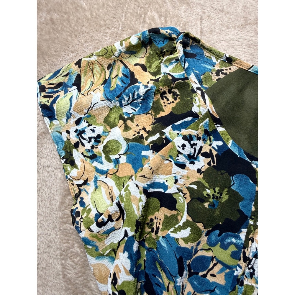 Emma James Women Floral Pleated Button Front Blouse Size 14 Cottagecore Garden - Picture 4 of 6